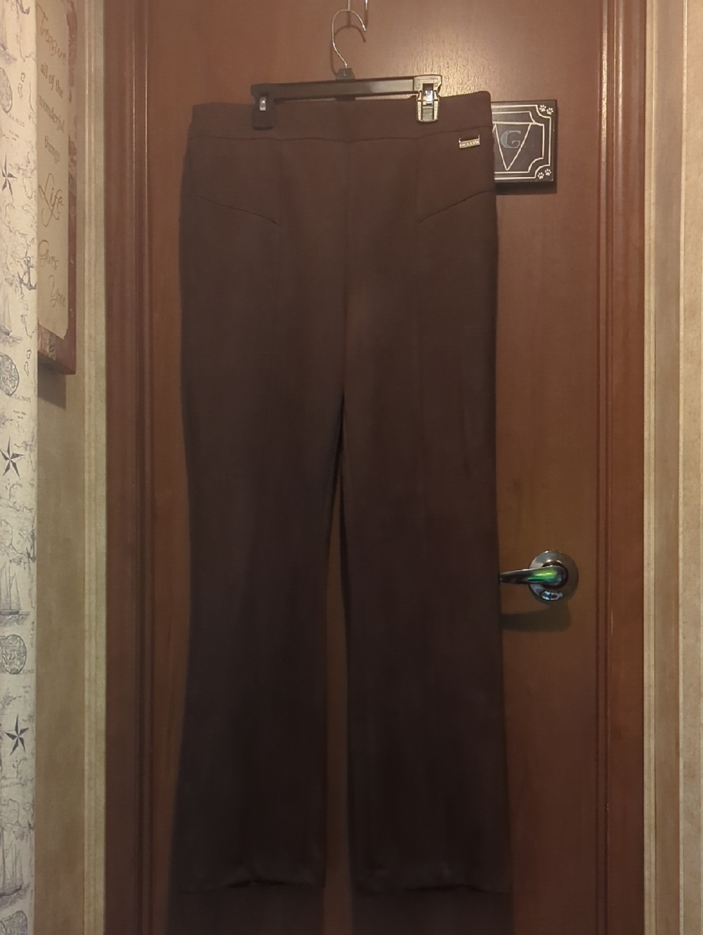 Andrew Marc Women's Chocolate Brown Straight-Leg Pants